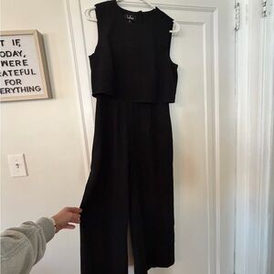 Lulu's Classic Black Sleeveless Jumpsuit